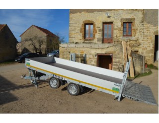 Eduard Plateau multi-usages basculant avec hayon 406 x 200 ridelles 30cm PTAC 2700 kg